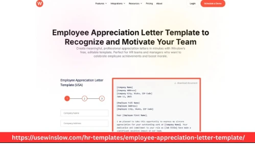 Download employee appreciation letter template for HR teams