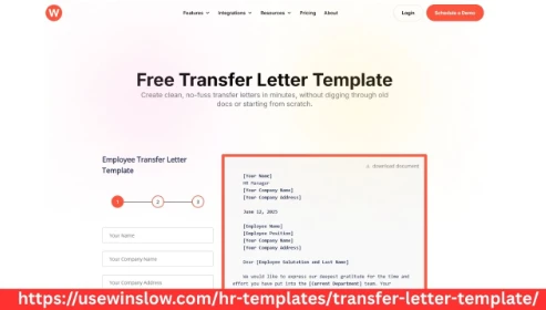 Transfer Letter Template for Internal Role Shifts