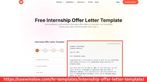 Internship Offer Letter Template Built for HR Teams