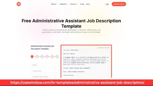Create an Administrative Assistant Job Description with Winslow