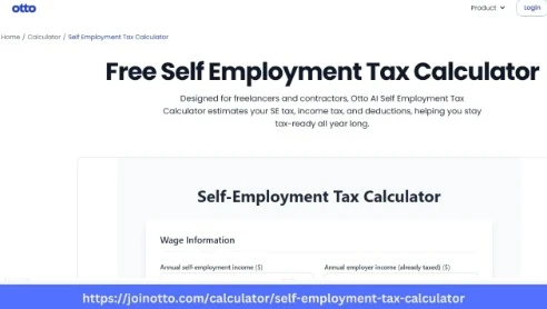 Otto AI Simple Self Employment Tax Calculator