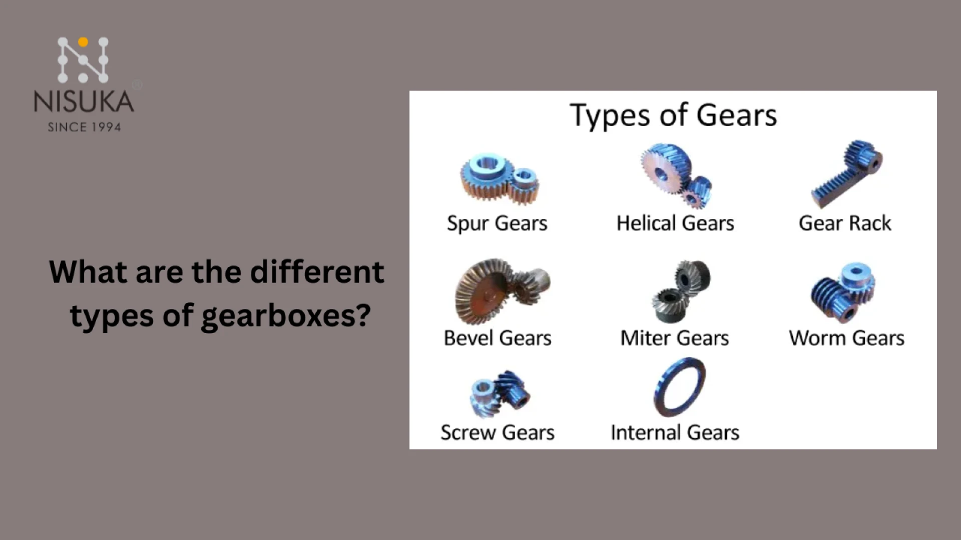  What are the different types of gearboxes?