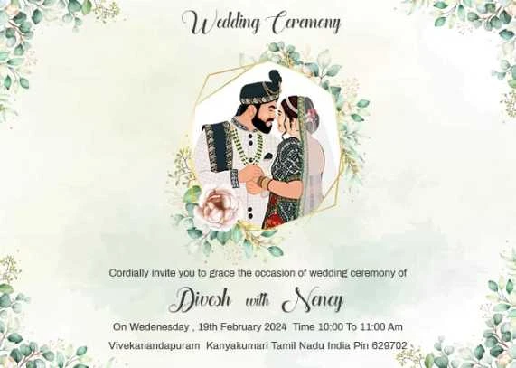 Creative Tamil Wedding Invitation – CraftyArt