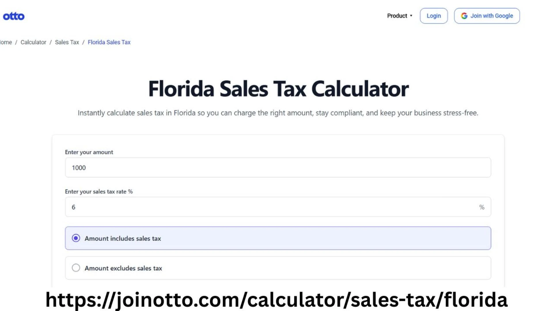 Florida Sales Tax Calculator Built by Otto AI for Accuracy