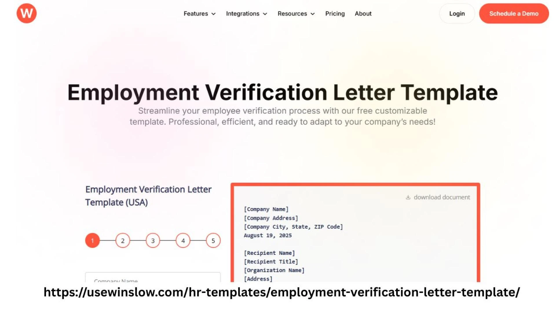 Employment Verification Letter Template for Work and Visa Proof