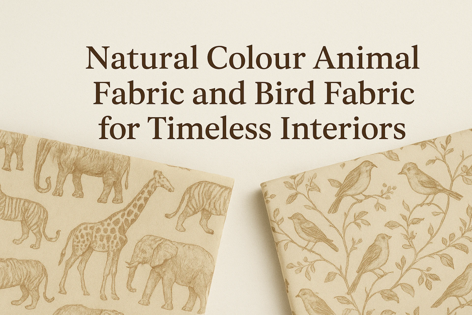 Natural Colour Animal Fabric and Bird Fabric for Timeless Interiors
