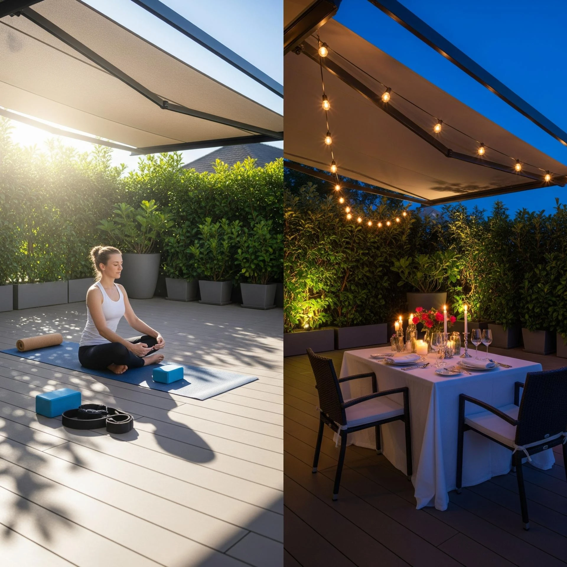 Convertible Outdoor Spaces: Yoga in the Morning, Dining at Night