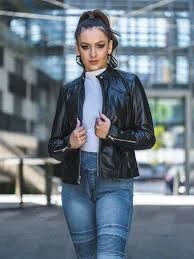 Women’s Leather Bomber Jacket: Stylish Comfort with Edge