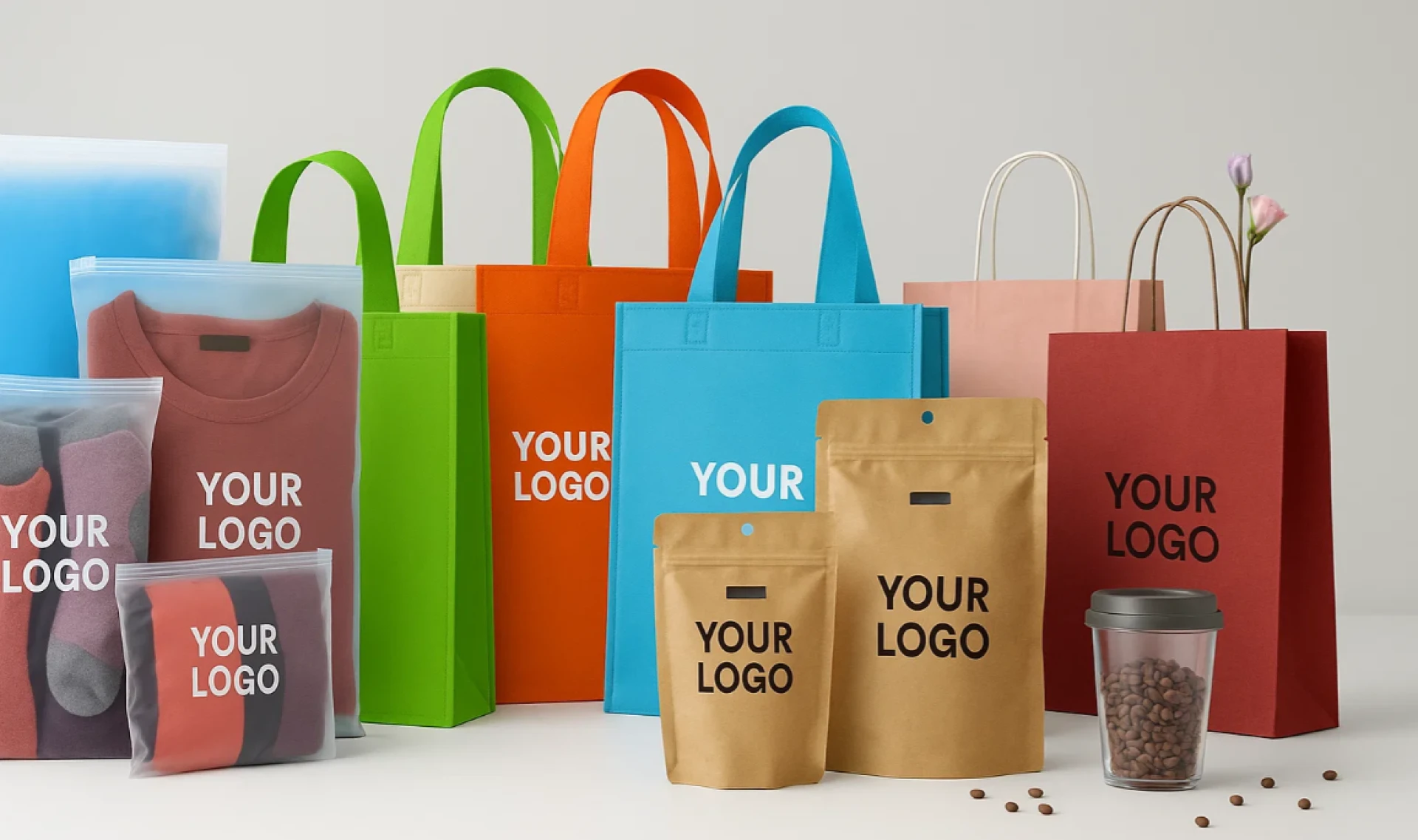 Eco-friendly custom paper bags as a sustainable alternative to plastic.