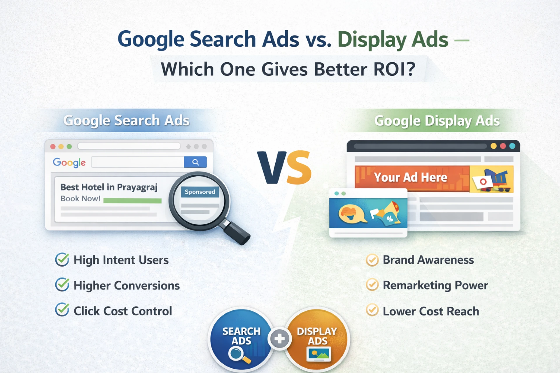 Google Search Ads vs Display Ads – Which One Gives Better ROI?
