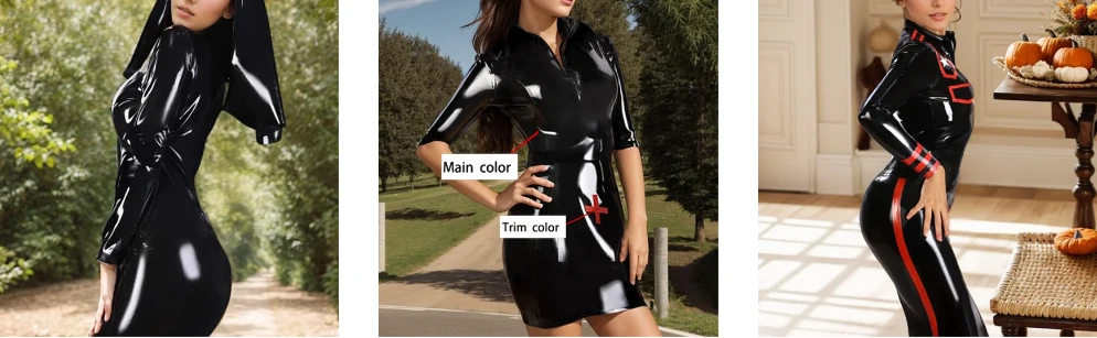 Turn Heads in Every Room with These Eye-Catching Black Latex Dresses