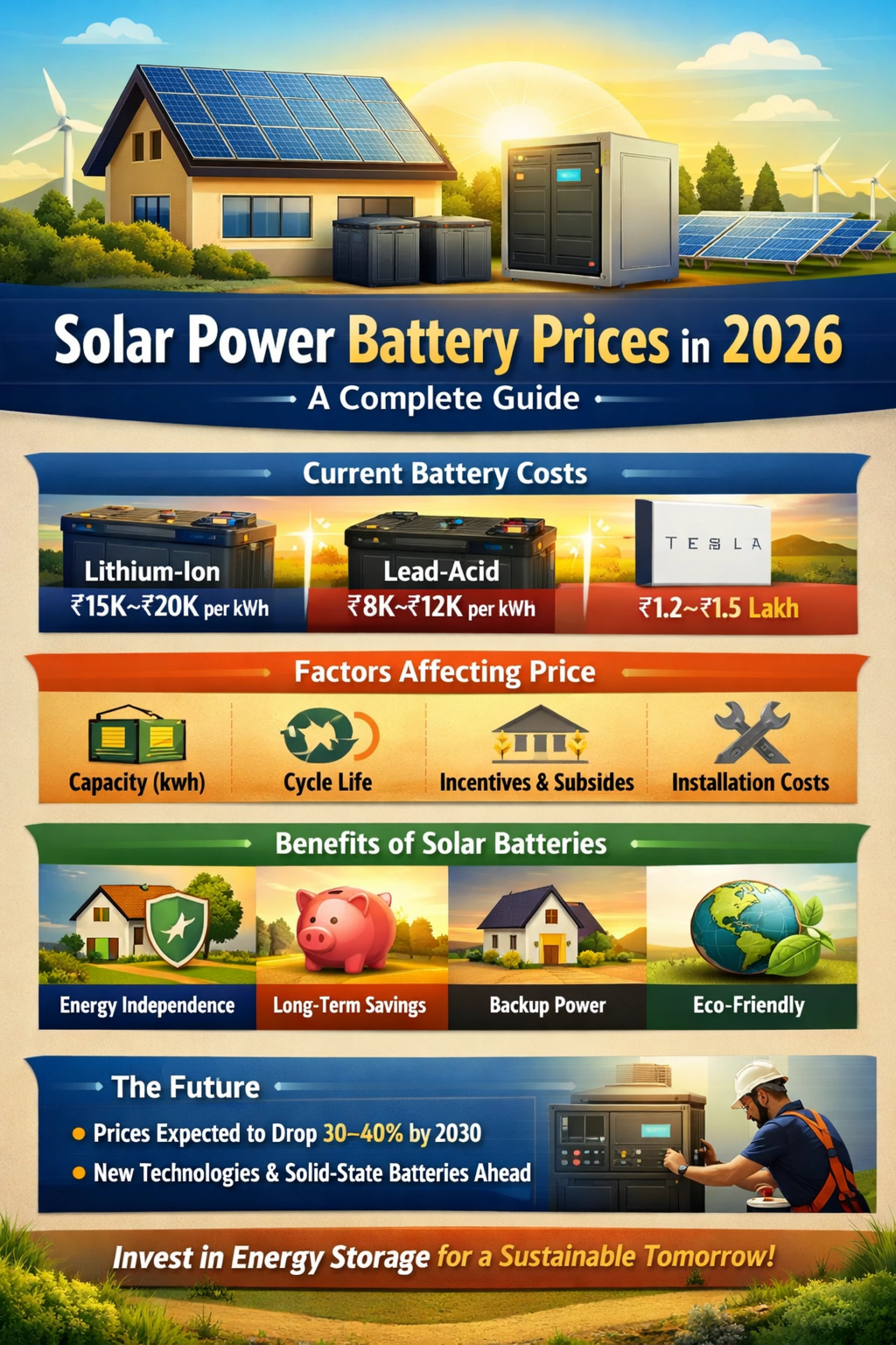 Solar Power Battery Prices in 2026: A Complete Guide for Homeowners and Businesses