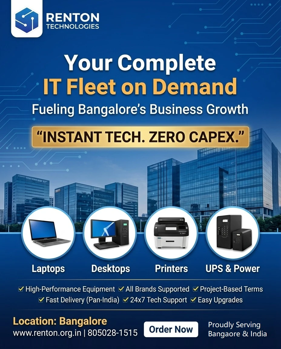 Laptop Rental Services in Bangalore for Businesses and Startups