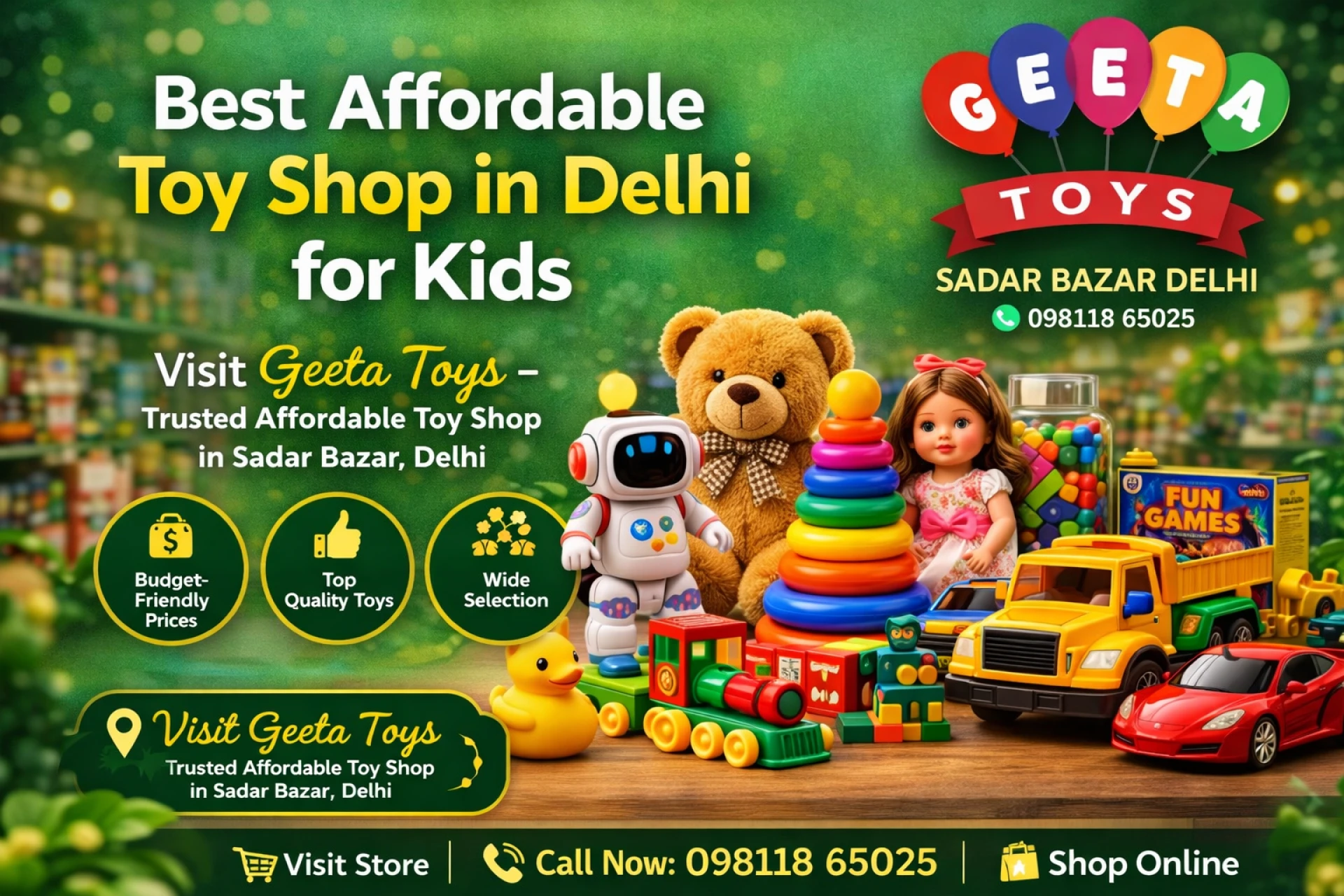 Finding a good toys store in Delhi to buy in large quantities.