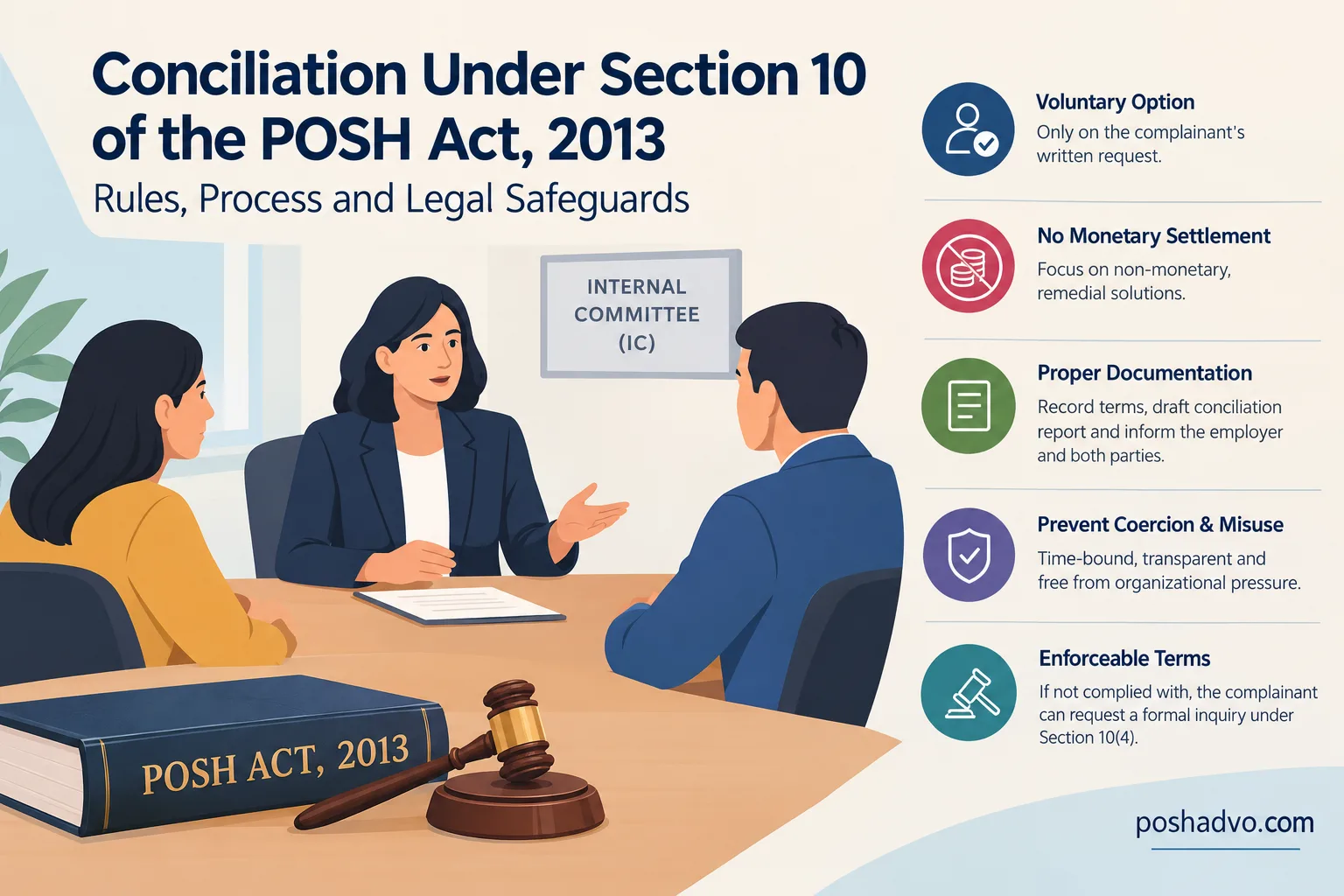Conciliation under Section 10 of the POSH Act, 2013