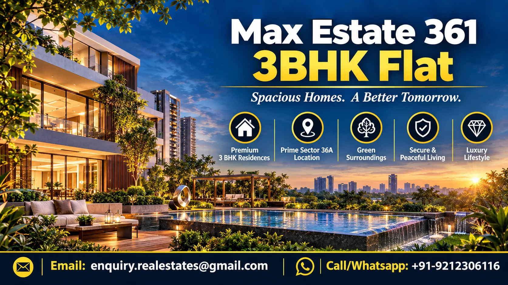 Max Estate 361 3BHK Flat and Modern Home Planning