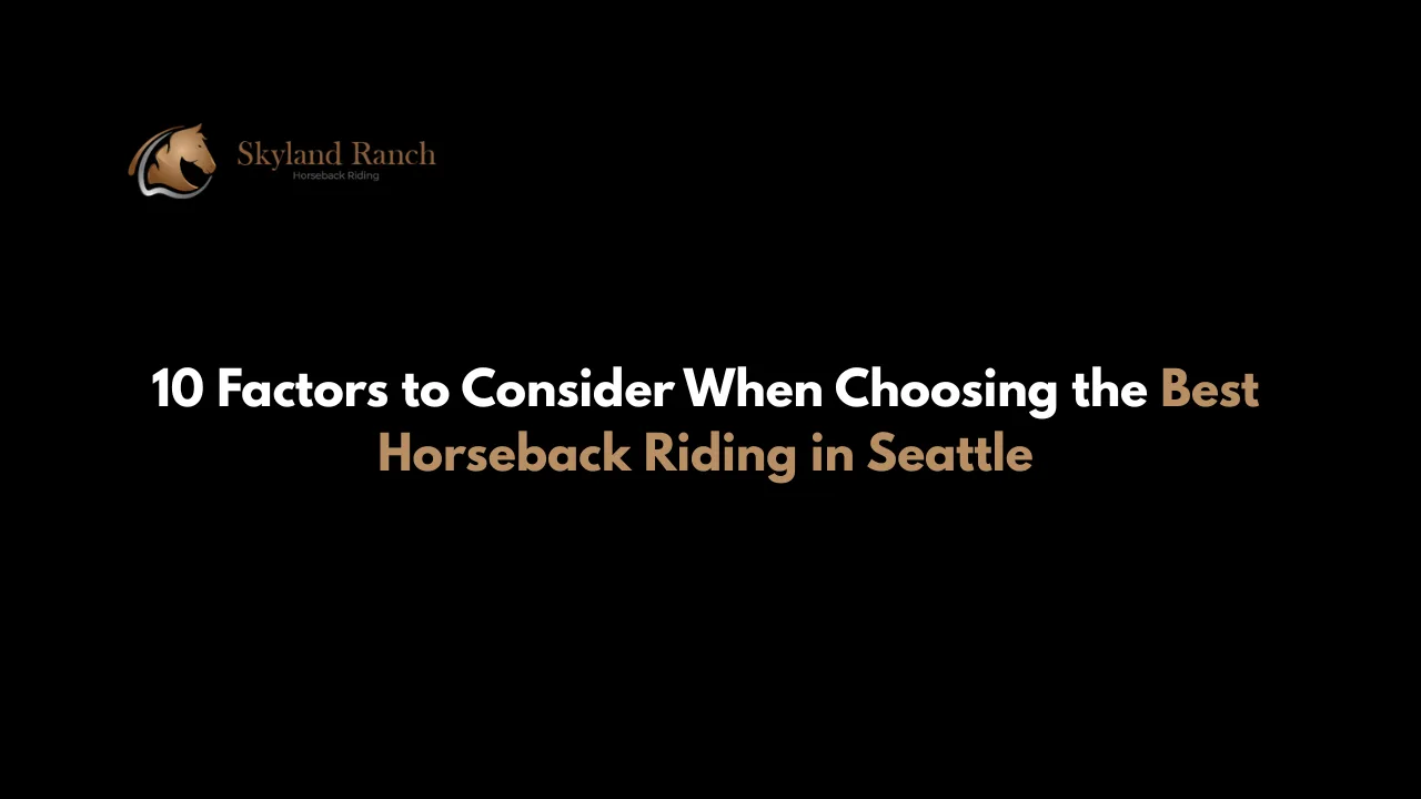 10 Factors to Consider When Choosing the Best Horseback Riding in Seattle