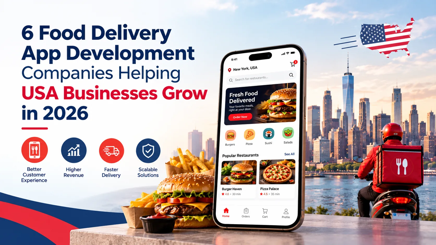 6 Food Delivery App Development Companies Helping USA Businesses Grow in 2026